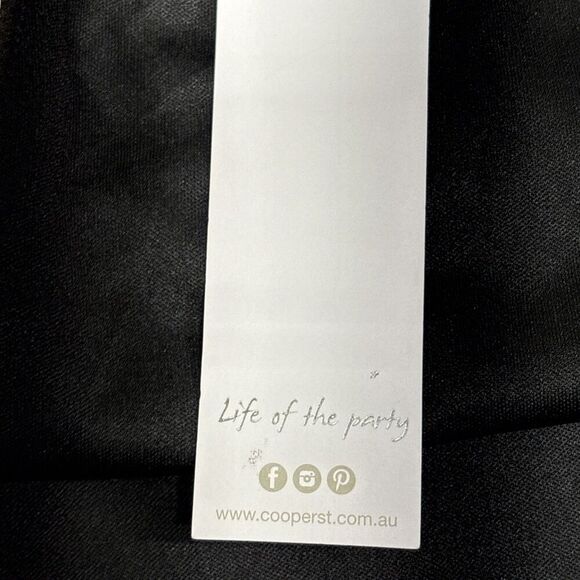 Cooper St Life of the Party Black Shift Dress Size 8 High Neck Pockets Retro - Picture 7 of 13